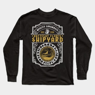 KATTEGAT FLOKIS SHIPYARD - Quality Longboats Since 739 AD - FA LA LA LA VALHALLA LA ! Valknut Vegvisir Fenris Odin Thor Viking Runes Raven Ugly Christmas Sweater for bearded Vikings - Ugly Xmas Sweatshirt Long Sleeve T-Shirt